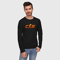 Лонгслив хлопковый мужской CS 2 orange logo, цвет: черный — фото 2