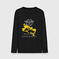 Лонгслив хлопковый мужской Rome empire, цвет: черный