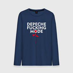 Лонгслив хлопковый мужской Depeche Mode - Rose mode, цвет: тёмно-синий