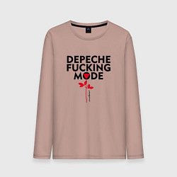 Лонгслив хлопковый мужской Depeche Mode - Rose mode white, цвет: пыльно-розовый
