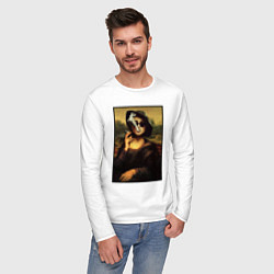 Лонгслив хлопковый мужской Mona Singer, цвет: белый — фото 2