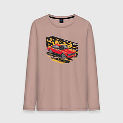 Лонгслив хлопковый мужской BMW 3 0 CS, цвет: пыльно-розовый