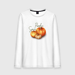 Лонгслив хлопковый мужской Pumpkin Spice, цвет: белый