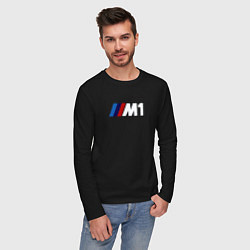 Лонгслив хлопковый мужской Bmw das auto, цвет: черный — фото 2
