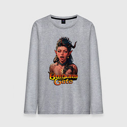 Лонгслив хлопковый мужской Karlah - Baldurs gate - ahegao, цвет: меланж