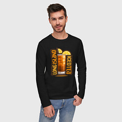 Лонгслив хлопковый мужской Лонг айленд, цвет: черный — фото 2