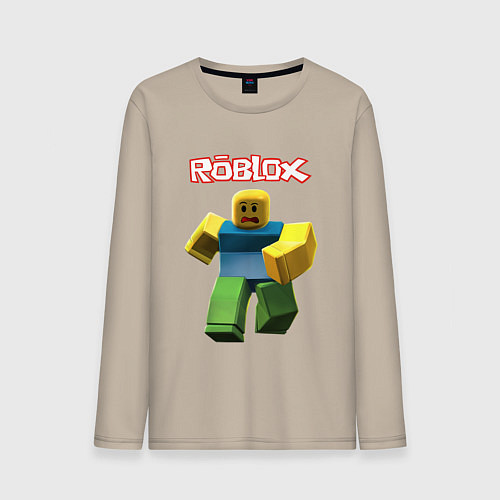 Мужской лонгслив Roblox бегущий персонаж / Миндальный – фото 1