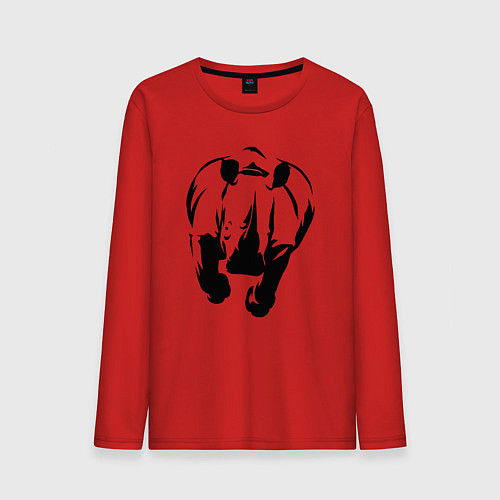 Мужской лонгслив Носорог атакует / Красный – фото 1