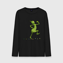 Лонгслив хлопковый мужской Веселый Гринч похититель Рождества, цвет: черный