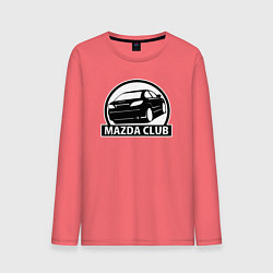 Лонгслив хлопковый мужской Mazda club, цвет: коралловый