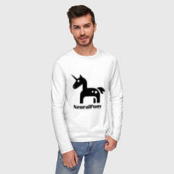 Лонгслив хлопковый мужской Neural Pony, цвет: белый — фото 2