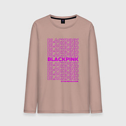 Лонгслив хлопковый мужской Blackpink kpop - музыкальная группа из Кореи, цвет: пыльно-розовый