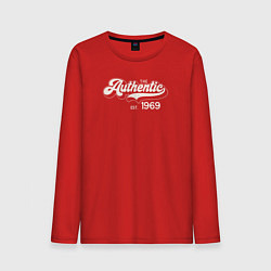 Лонгслив хлопковый мужской Authentic 1969, цвет: красный