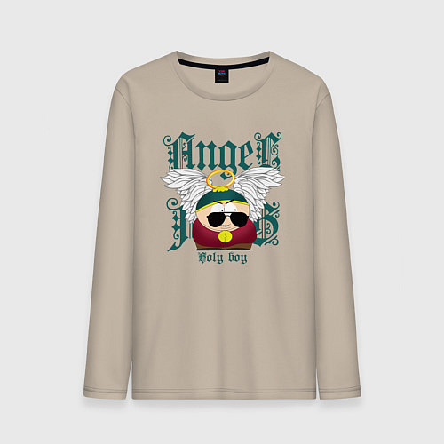 Мужской лонгслив Эрик Картман ангел / Миндальный – фото 1