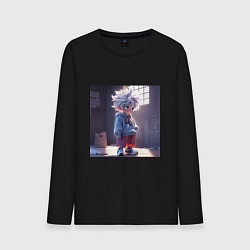 Лонгслив хлопковый мужской Killua Zoldyck аниме персонаж из Hunter x Hunter, цвет: черный