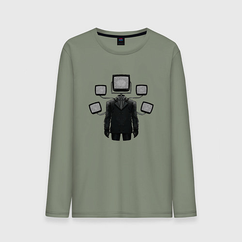 Мужской лонгслив Skibidi toilet TVman / Авокадо – фото 1