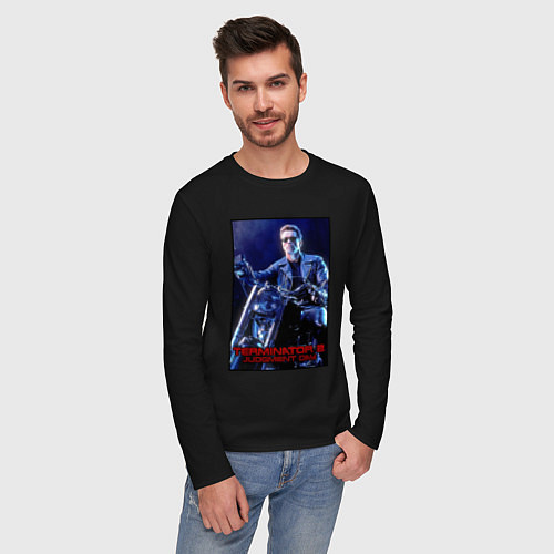 Мужской лонгслив T2 - Arnold / Черный – фото 3