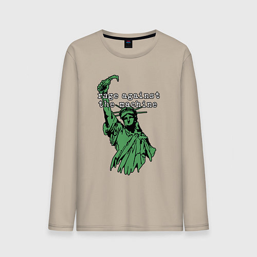 Мужской лонгслив Rage Against - statue of liberty / Миндальный – фото 1