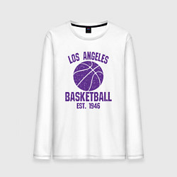 Лонгслив хлопковый мужской Basketball Los Angeles, цвет: белый