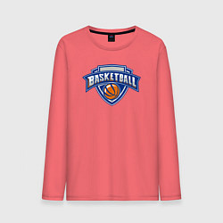 Лонгслив хлопковый мужской Basketball team, цвет: коралловый