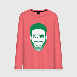 Лонгслив хлопковый мужской Boston Tatum, цвет: коралловый
