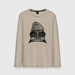 Лонгслив хлопковый мужской Тупик модный, цвет: миндальный