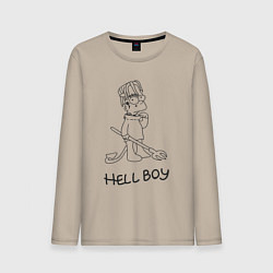 Лонгслив хлопковый мужской Bart hellboy Lill Peep, цвет: миндальный