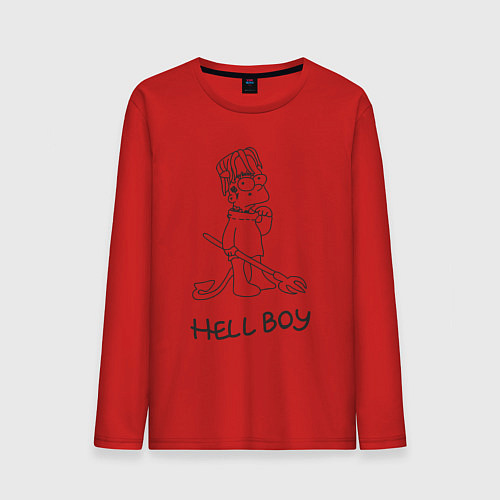Мужской лонгслив Bart hellboy Lill Peep / Красный – фото 1