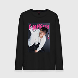 Лонгслив хлопковый мужской Changbin Rock Star Stray Kids, цвет: черный