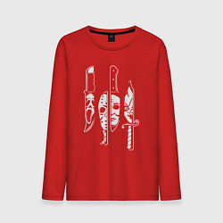 Лонгслив хлопковый мужской Horror killers, цвет: красный