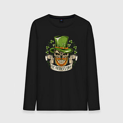 Лонгслив хлопковый мужской St Patrick day, цвет: черный