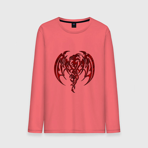 Мужской лонгслив Кельтский дракон / Коралловый – фото 1