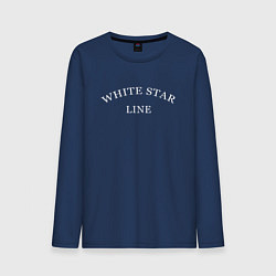 Лонгслив хлопковый мужской White star line - копия дизайна экипажа на титаник, цвет: тёмно-синий