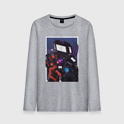 Лонгслив хлопковый мужской ТВ Мен со Спикерменом и Камераменом, цвет: меланж