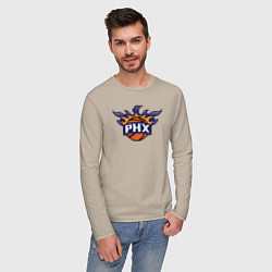 Лонгслив хлопковый мужской Phoenix Suns fire, цвет: миндальный — фото 2