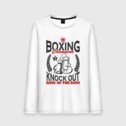 Лонгслив хлопковый мужской Чемпион по боксу, цвет: белый