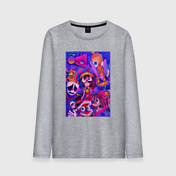 Лонгслив хлопковый мужской Удивительный цифровой цирк art, цвет: меланж