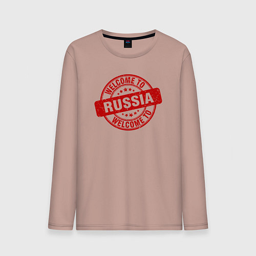 Мужской лонгслив Welcome Russia / Пыльно-розовый – фото 1