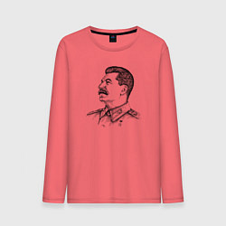 Лонгслив хлопковый мужской Профиль Сталина, цвет: коралловый