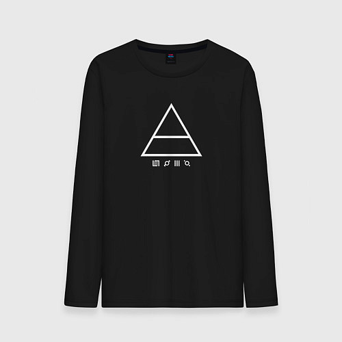 Мужской лонгслив 30 Seconds to mars логотип треугольник / Черный – фото 1