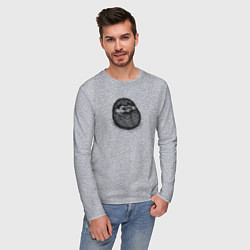 Лонгслив хлопковый мужской Ежик суровый, цвет: меланж — фото 2