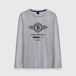Лонгслив хлопковый мужской Биткоин символ миллионер, цвет: меланж