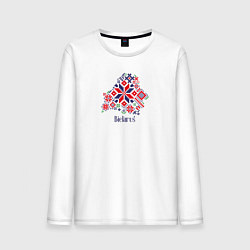 Лонгслив хлопковый мужской Belarus орнамент, цвет: белый