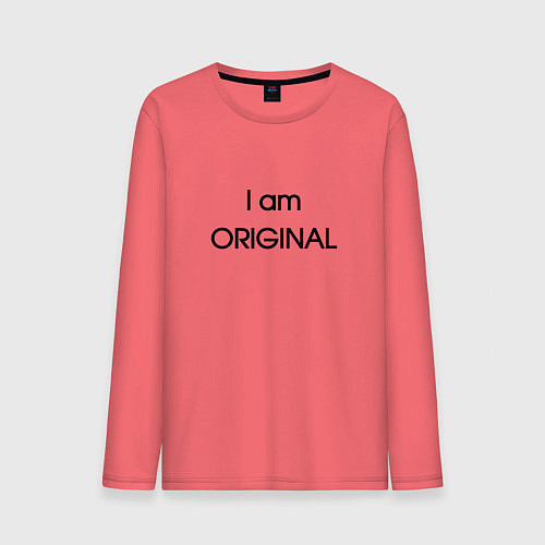 Мужской лонгслив I am original / Коралловый – фото 1