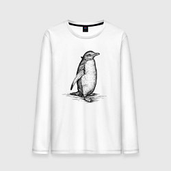 Лонгслив хлопковый мужской Императорский пингвиненок, цвет: белый