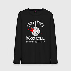 Лонгслив хлопковый мужской Hard rock 1970, цвет: черный