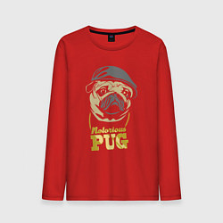 Лонгслив хлопковый мужской Notorious pug, цвет: красный