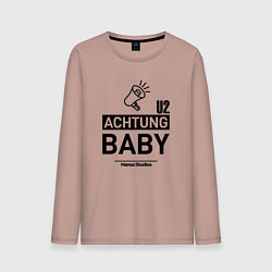 Лонгслив хлопковый мужской U2 - Achtung Baby hansa studio berlin, цвет: пыльно-розовый