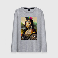 Лонгслив хлопковый мужской Punk Mona Lisa is covered in tattoos, цвет: меланж