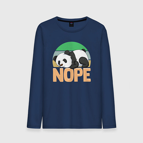 Мужской лонгслив Panda nope / Тёмно-синий – фото 1